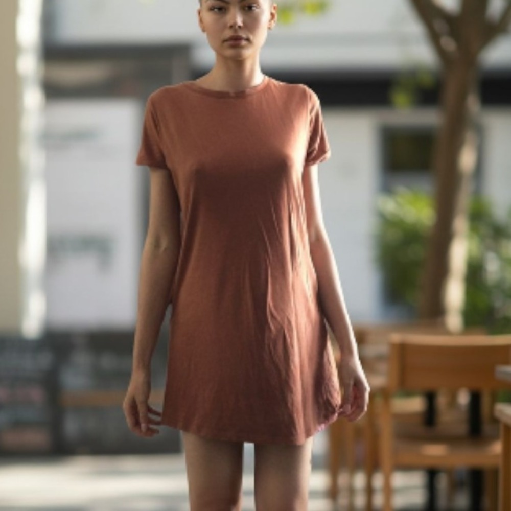 Forever21 F21 Burnt orange crewneck short sleeve t shirt dress